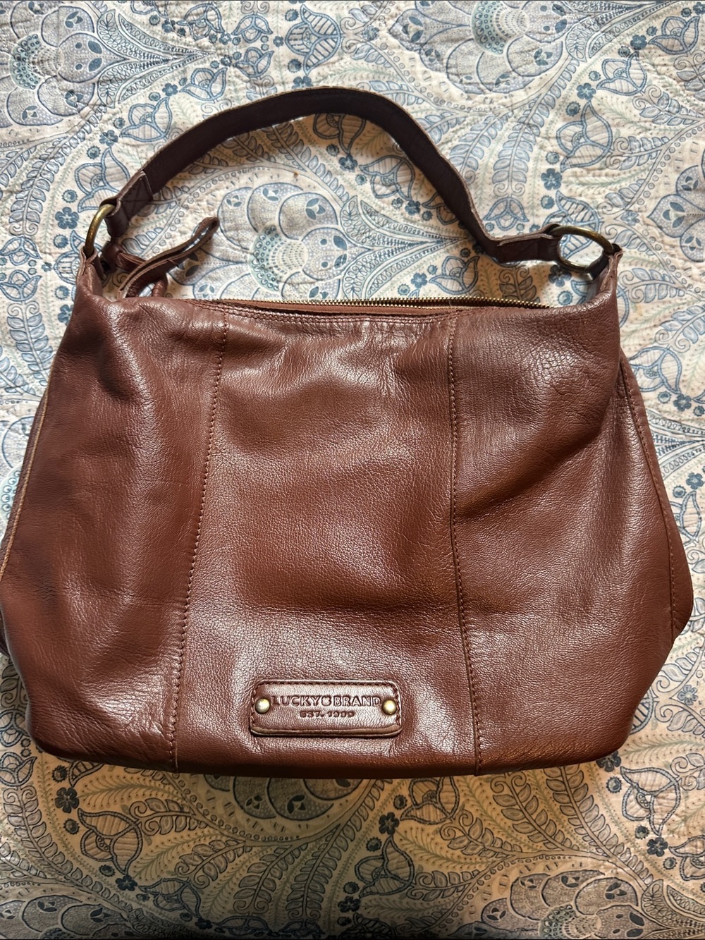 Lucky Brand Brown Leather Shoulder Hobo Bag